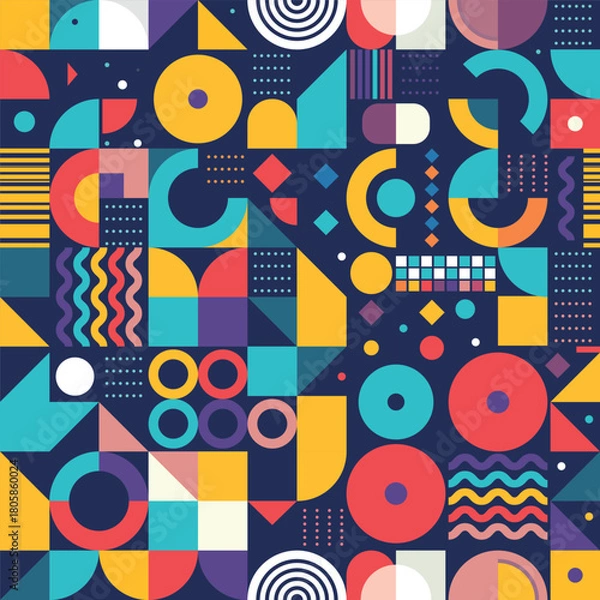 Fototapeta Abstract Bauhaus Geometric Complexity Pattern