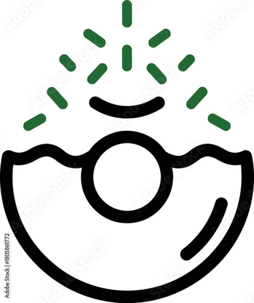 Fototapeta Illustration of donut with sprinkles isolated on white background in vector format