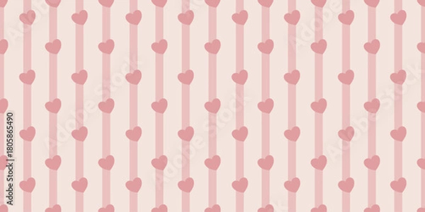 Obraz Pink seamless heart pattern on a soft background for cute romantic wallpaper and fabric designs