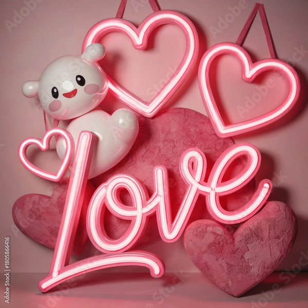 Fototapeta WebPink Valetine's day Digital Beckground