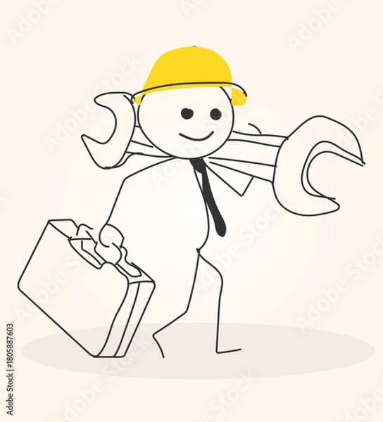 Fototapeta Professional Technician Ready for Service Call