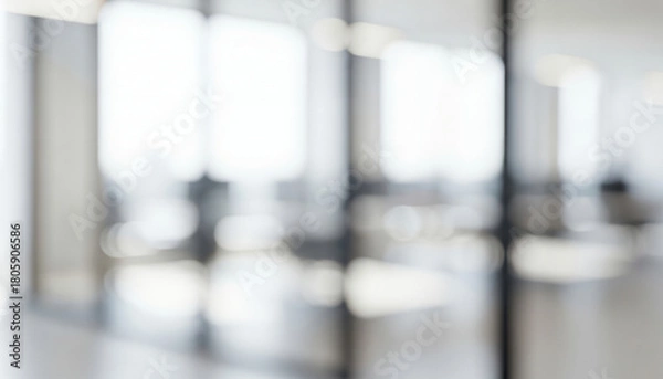 Fototapeta Bright abstract background with soft focus interior shapes and light, creating a calm modern ambience with subtle glowing highlights and smooth visual depth across the scene.