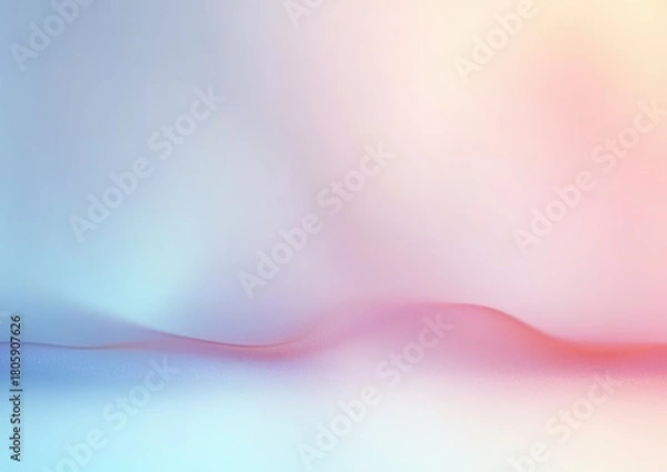 Fototapeta soft pastel gradient background with flowing undulating wave and subtle dotted texture conveying a calm serene dreamy mood