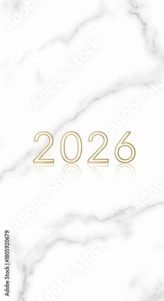 Fototapeta Happy New Year 2026.Elegant golden numbers 2026 isolated on transparent background