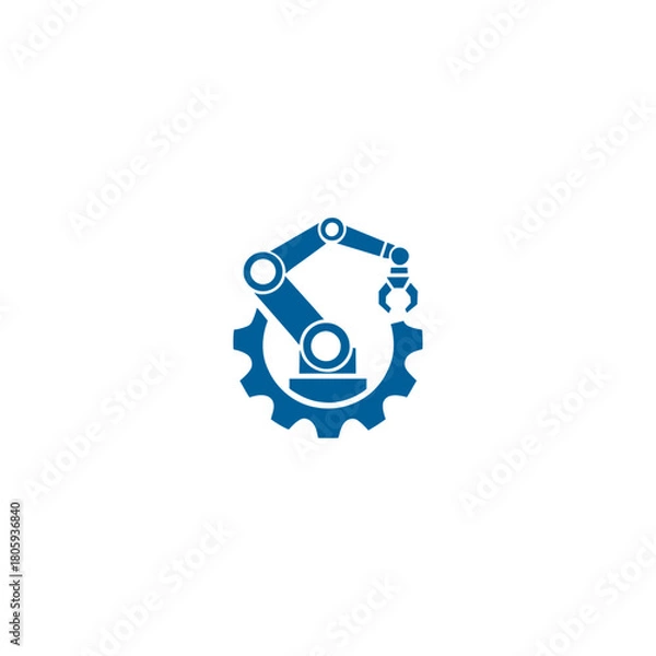 Obraz Robotic arm and gear logo