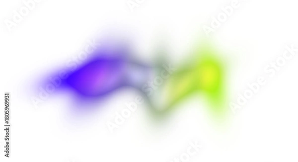 Fototapeta Glowing neon gradient wave flow overaly PNG background. Abstract neon glowing lighting flow gradient shaped cutout PNG. Glowing neon light leaks texture with film grain.