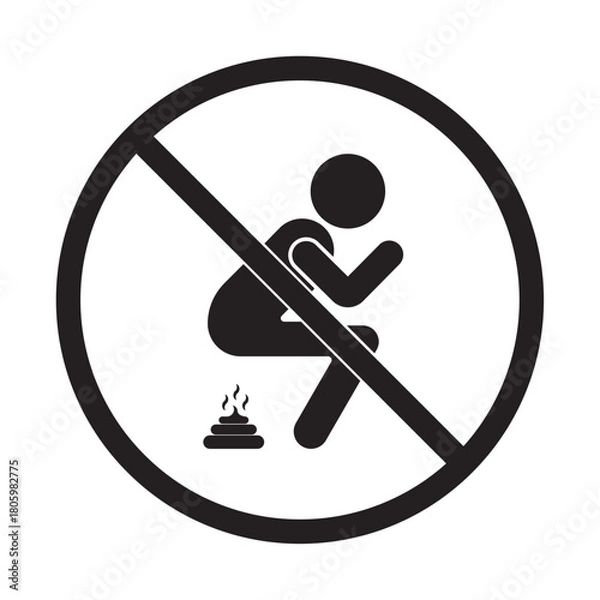Fototapeta vector flat icon of open defecation prohibition