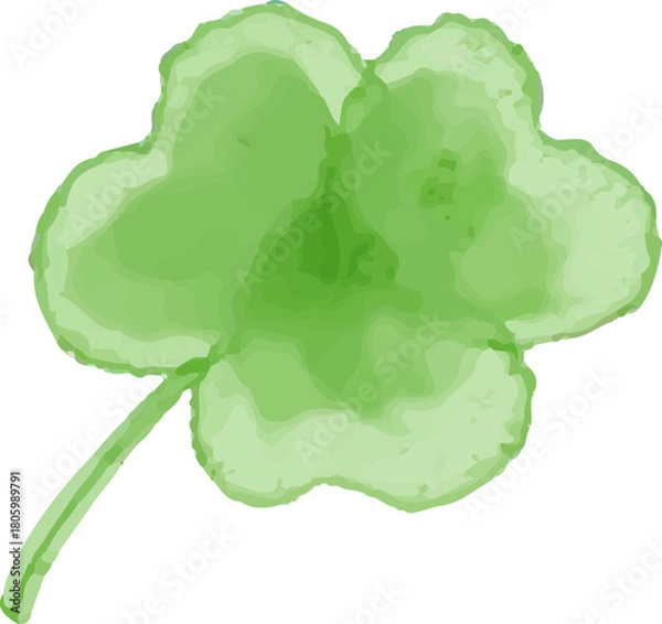 Obraz watercolor style green leaf branch floral bush sprout clover seamless pattern on white background