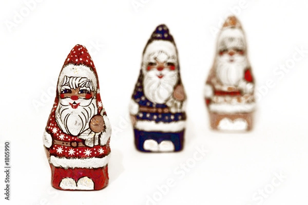 Fototapeta groupe de pere noel en chocolat