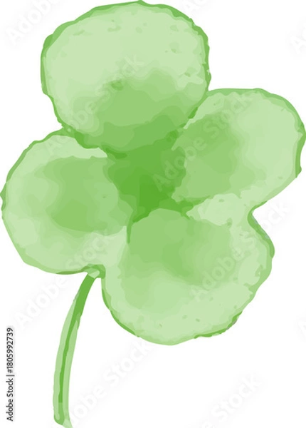 Fototapeta watercolor style green leaf branch floral bush sprout clover seamless pattern on white background