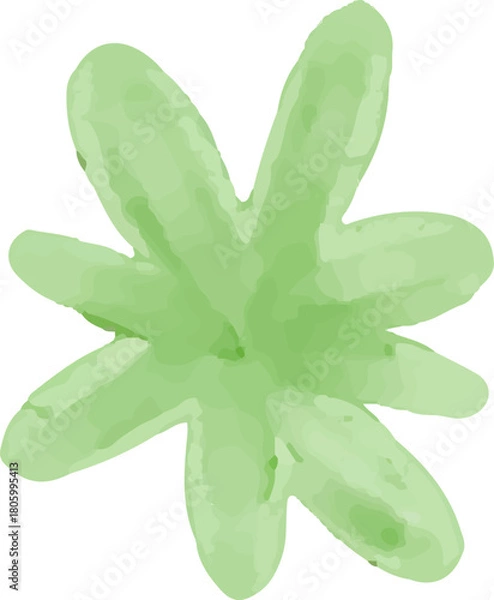 Obraz watercolor style green leaf branch floral bush sprout clover seamless pattern on white background