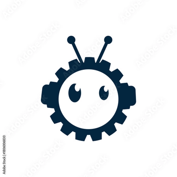 Fototapeta Robot logo vector icon template