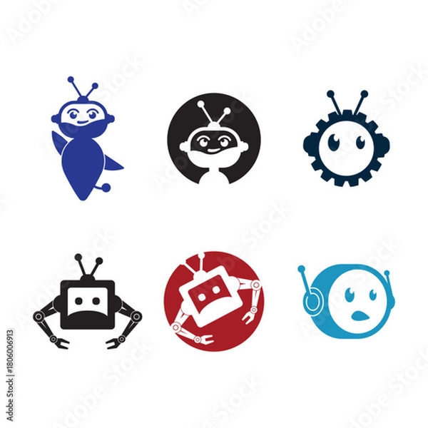 Obraz Robot logo vector icon template