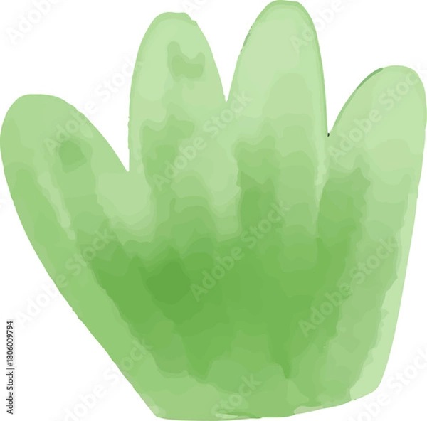 Fototapeta watercolor style green leaf branch floral bush sprout clover seamless pattern on white background