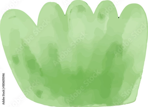 Obraz watercolor style green leaf branch floral bush sprout clover seamless pattern on white background