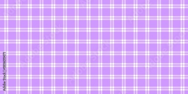 Obraz Purple gingham checkered pattern background. Soft pastel purple plaid seamless design, perfect for fabric prints, scrapbooking, wrapping paper, and cute digital projects with a sweet cozy aesthetic.