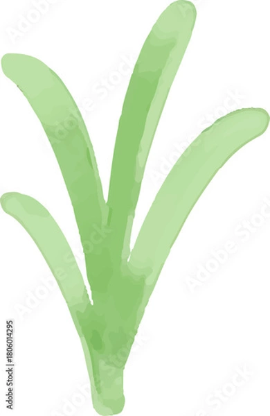 Fototapeta watercolor style green leaf branch floral bush sprout clover seamless pattern on white background