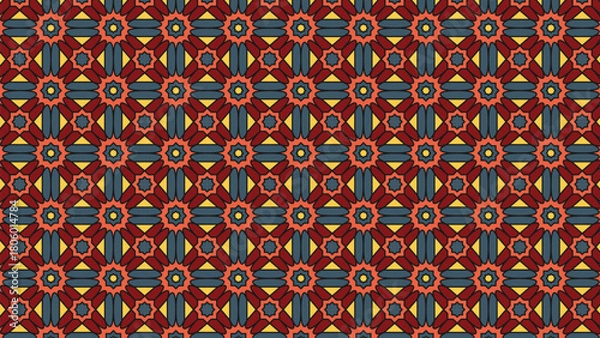 Fototapeta Ornate Geometric Pattern With Repeating Shapes