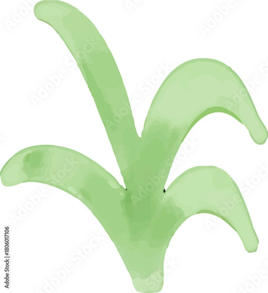 Obraz watercolor style green leaf branch floral bush sprout clover seamless pattern on white background