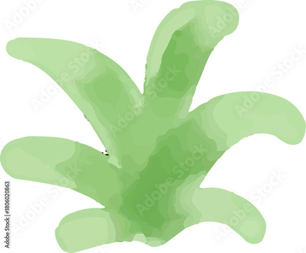 Obraz watercolor style green leaf branch floral bush sprout clover seamless pattern on white background