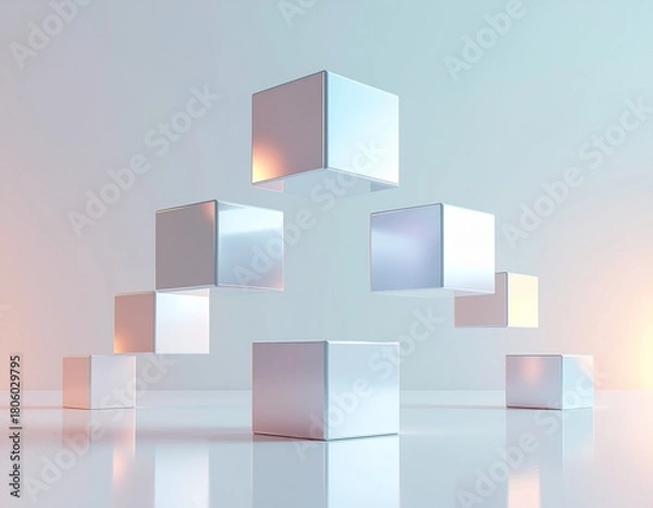 Fototapeta abstract background with cubes 3D