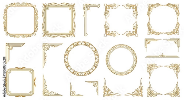 Fototapeta Elegant Frames and Decorative Elements A Collection of Ornate Border Designs and Corners for Artistic Projects