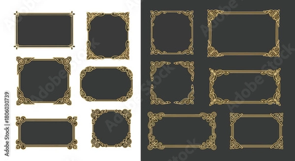 Obraz Elegant Vintage Frame Collection Decorative Border Designs for Digital Art and Graphic Design Projects