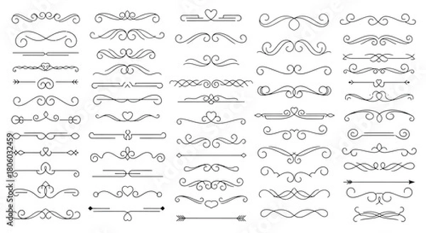 Fototapeta Ornamental Border Elements Decorative Dividers and Elegant Design Components for Various Applications