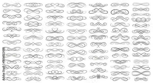 Fototapeta Elegant Ornamental Designs and Dividers A Collection of Decorative Flourishes for Creative Projects