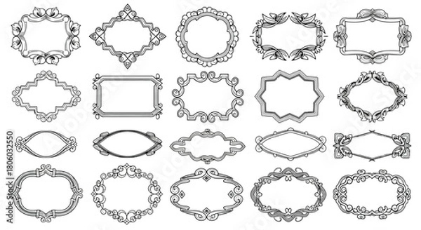 Fototapeta Decorative Frame Collection Elegant Ornate Borders for Design Projects and Creative Works