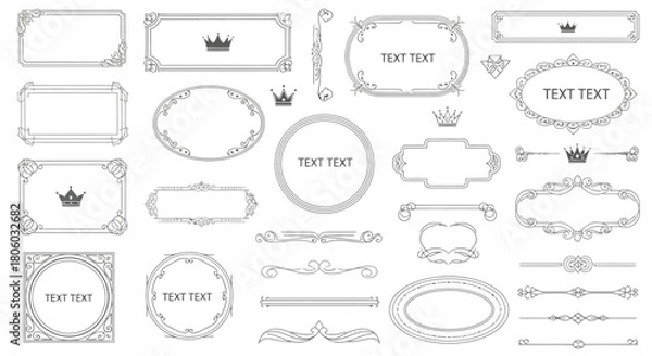 Fototapeta Elegant Vector Frames and Decorative Elements Collection for Design and Decoration Projects