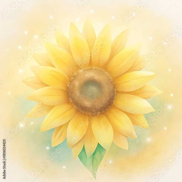 Obraz Bright sunflower with warm glowing light