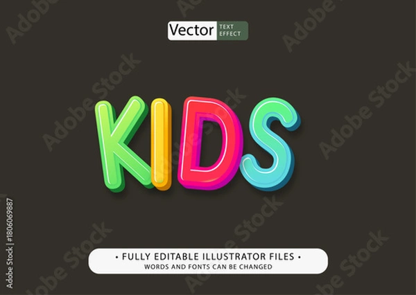 Obraz kids text effect editable illustrator file