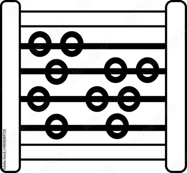 Fototapeta  Abacus icon. vector dual tone icon for your website, mobile, presentation, and logo design. abacus glyph icon, isolated on transparent background