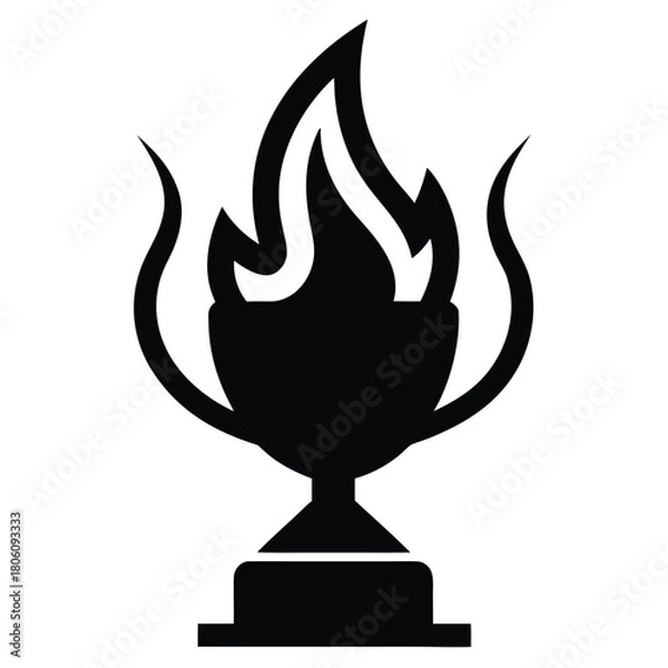 Fototapeta burning torch on a white background