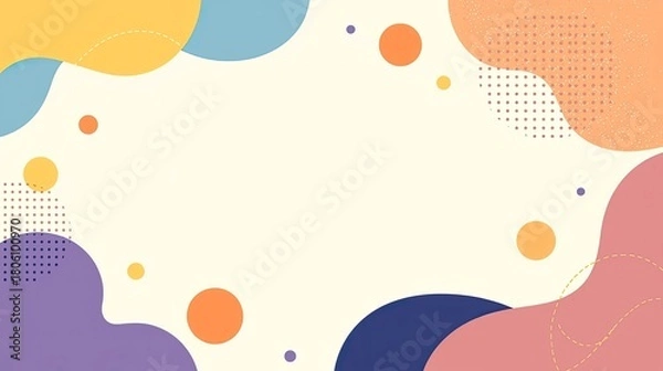 Fototapeta Colorful Abstract Shapes Background with Fluid Elements and Geometric Accents