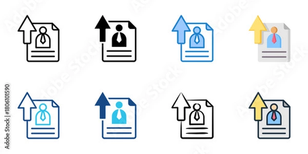 Fototapeta Resume submission icon set multiple style collection 

