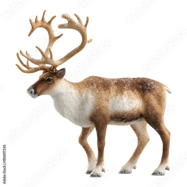 Fototapeta Christmas reindeer figurine, high quality, professional stock photo, realistic details, transparent background