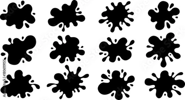 Fototapeta Set of abstract blob shape illustration