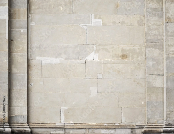 Obraz white stucco tiled wall of historical building