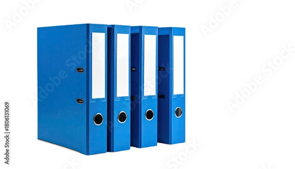 Fototapeta Stack of blue office ring binders