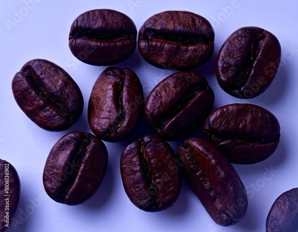 Fototapeta Roasted Coffee Beans - A Close-Up View of Aromatic Delights.