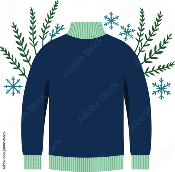 Fototapeta vector illustration of a green sweater