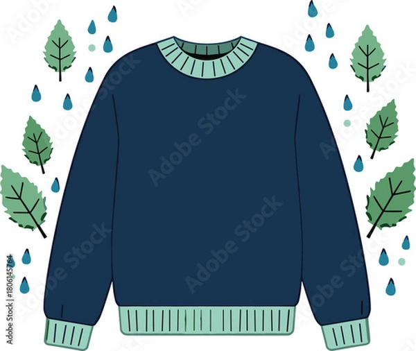 Fototapeta vector illustration of a green sweater