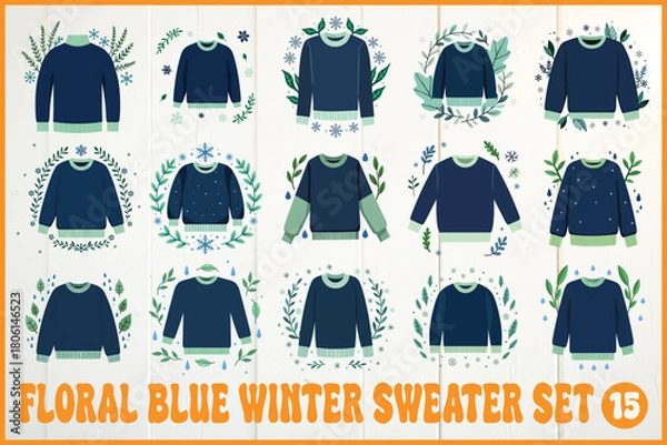 Fototapeta vector illustration of a green sweater