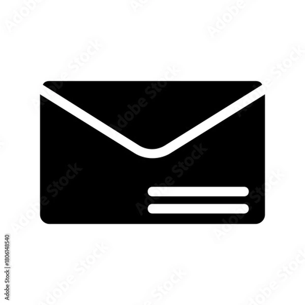 Fototapeta black mail icon glyph vector illustration