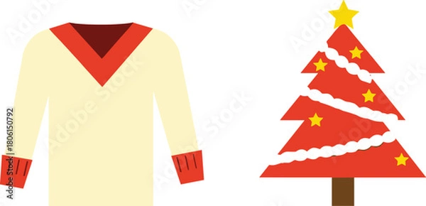 Fototapeta vector illustration of a christmas tree