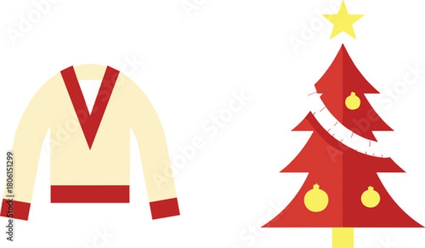 Fototapeta vector illustration of a christmas tree