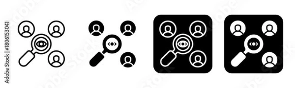 Fototapeta Observation Icon Line and Black Fill Style Collection