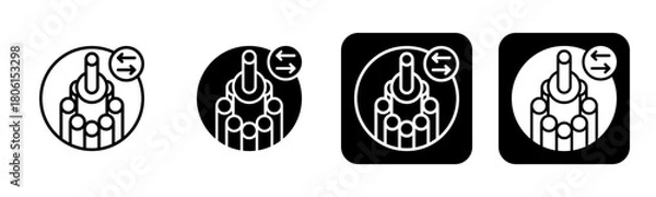 Fototapeta Fiber Optic Icon Line and Black Fill Style Collection